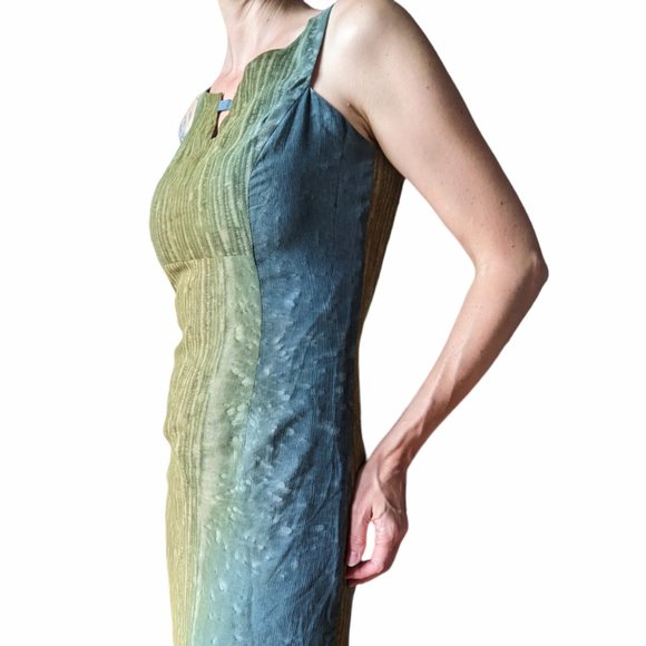 Ou Empereur Ou Rien Green and blue sleevless midi dress - Picture 8 of 16